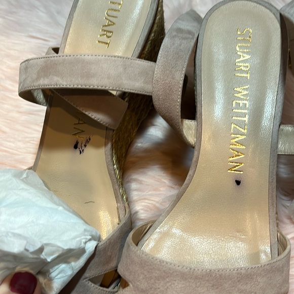 Stuart Weitzman Zuzu Wedge Size 9 Women's Espadrilles Box Included Ankle Wrap - Picture 15 of 16